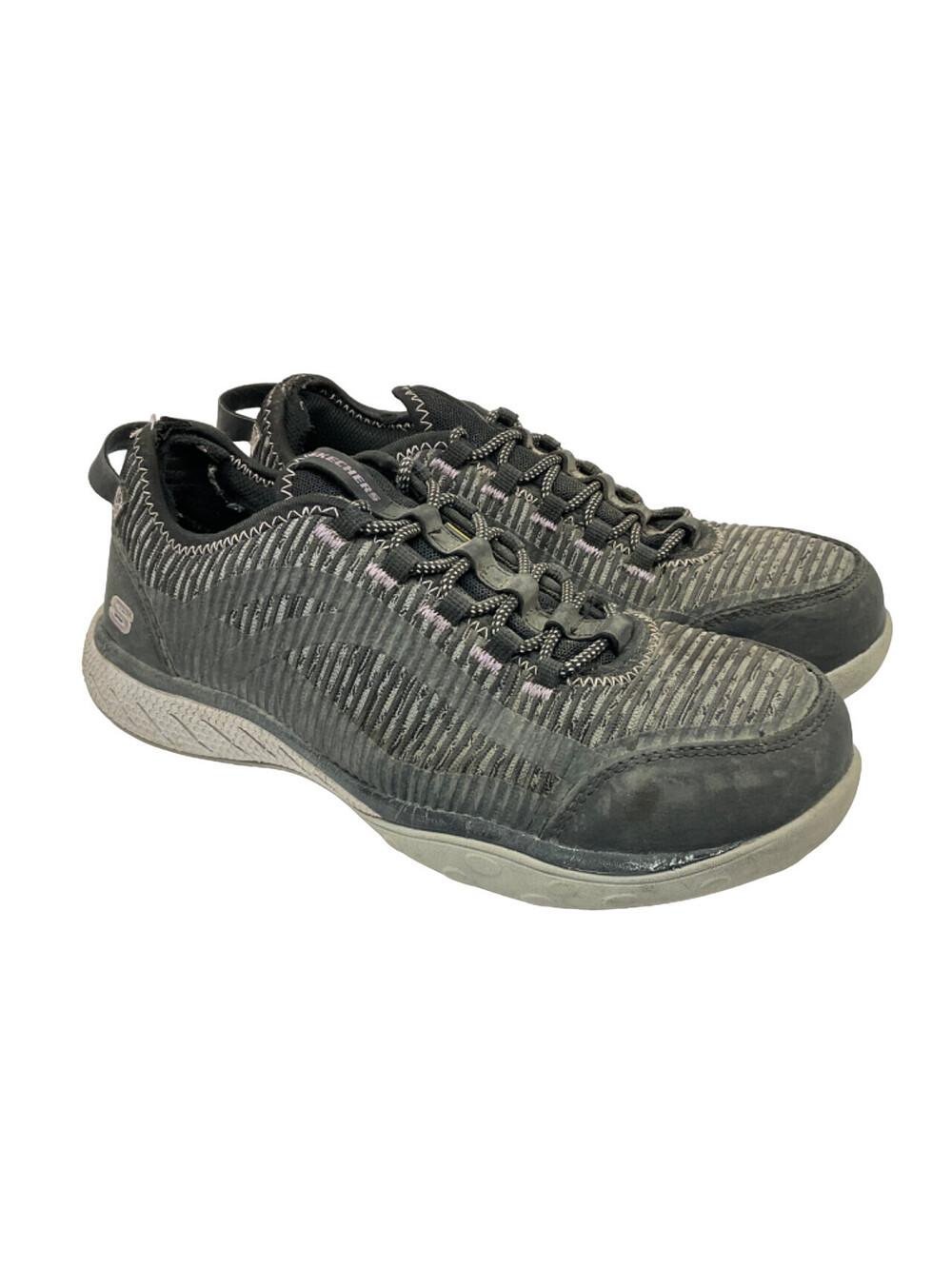 SKECHERS Women’s Static Dissipative Lace Up Work Shoes 99B96553 Black Purple 9M